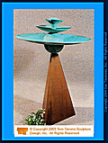 	Triple Fountain with Pyramid Base | Tom Torrens Sculpture TT0121T	