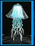 	Jellyfish Lamp Double Dome Art Glass Sculpture Joel Bloomberg	