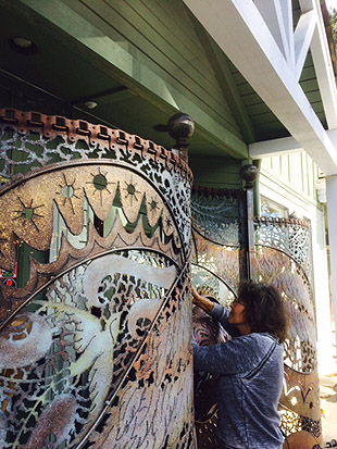 Custom Metal Garden Mural by Ken Scott