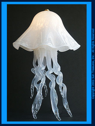 Jellyfish Lamp Single Dome Art Glass Sculpture Joel Bloomberg
