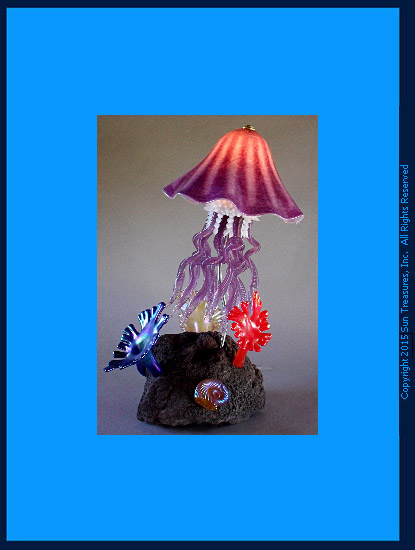 Jellyfish Lamp Reef Scene - Single Dome Lamp by Bloomberg