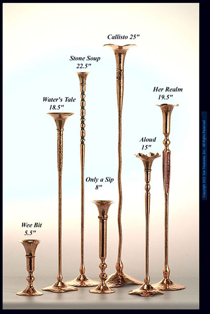 Hessel Studios Candlesticks:Wee Bit; Waters Tale; Stone Soup; Only A Sip, Callisto; Aloud; Her Realm