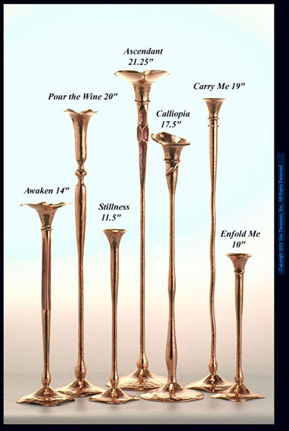 Hessel Studios Candlesticks: Awaken; Pour The Wine; Stillness; Ascendant; Calliopia; Carry Me; Enfold Me