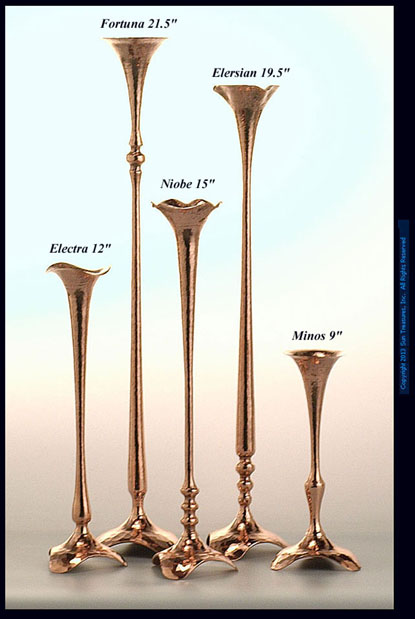 Hessel Studios Candlesticks: Electra; Fortuna; Niobe; Eleusian; Minos