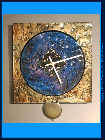 Square Wall Clock by Mark Hines Designs. Glass       Wall Art Sculpture