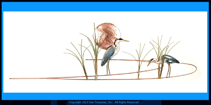 Great Blue Heron with Grasses W369 Bovano Wall Art
