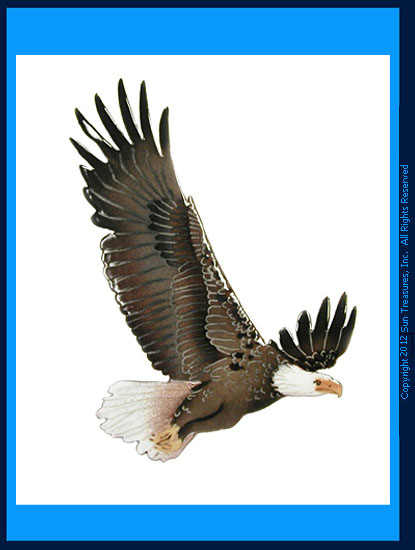 Bald Eagle In Flight W839 Metal Wall Sculpture Bovano of Cheshire