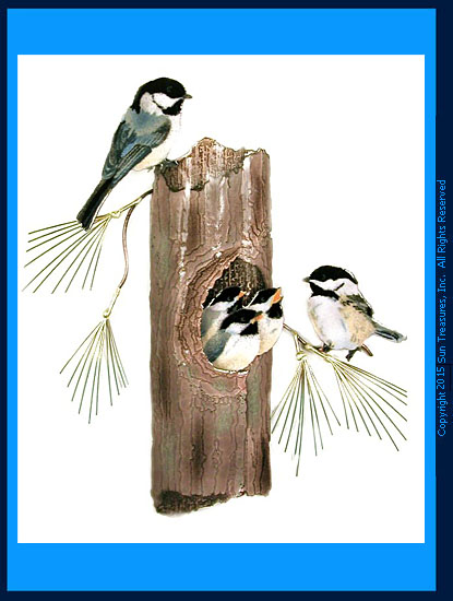 Chickadees Nesting W521 Wall Sculpture Bovano of Cheshire