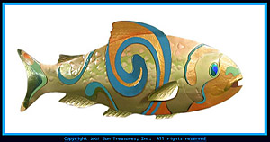 Art Deco Fish custom wall sculpture by Bovano of Cheshire