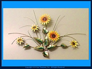 custom sunflower wall sculpture by Bovano of Cheshire
