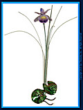 	Single Purple Iris with Patina Grass F97P Bovano Wall Art	