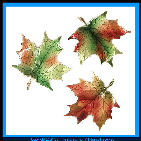 Maple Leaf Set of 3 leaves L20 Bovano of Cheshire Metal Sculpture