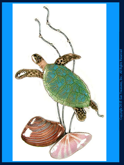 Mini Sea Turtle with Two Shells W623 Bovano Wall Sculpture