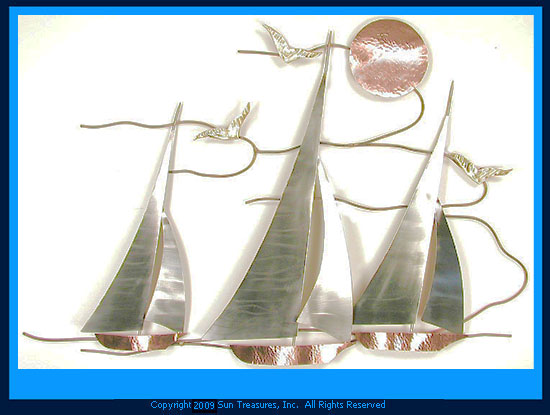 Sailboat Regatta BNS07 Bovano of Cheshire Metal Wall Art