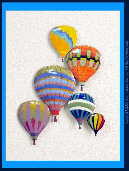 Six Balloons In Flight With Albuquerque Colors W682 Bovano