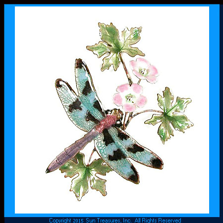 Dragonfly Green Winged With Flower W7614 Bovano Wall Sculpture