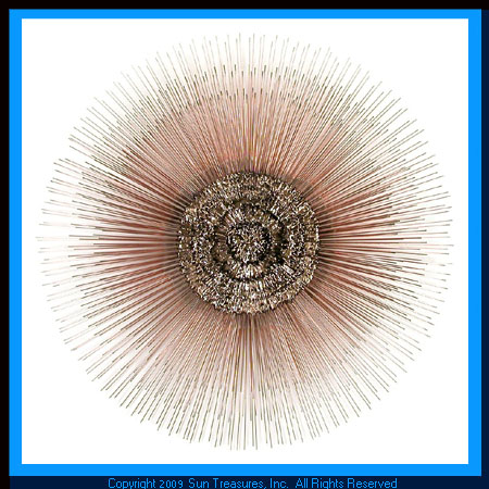 Large Triple Layer Sunburst.  Metal wall sculpture by Bovano.