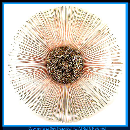 Large Double Layer Sunburst.  Metal wall sculpture by Bovano.