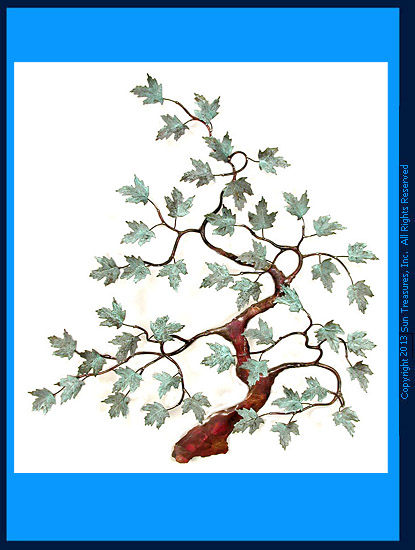 Metal Wall Sculpture. Copper Maple Tree. W91Patina by Bovano