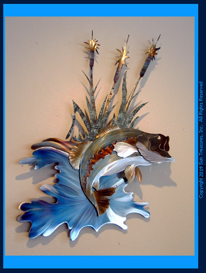 Ken Scott Bass with Reeds Metal Wall Art
Sculpture