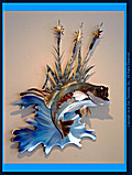Bass with Reeds by Ken Scott Metal Wall Sculpture