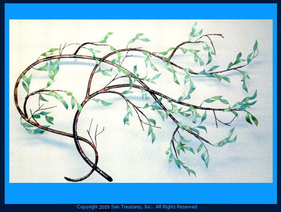 Max Howard Windblown Willow Branch Metal Sculpture Wall Art